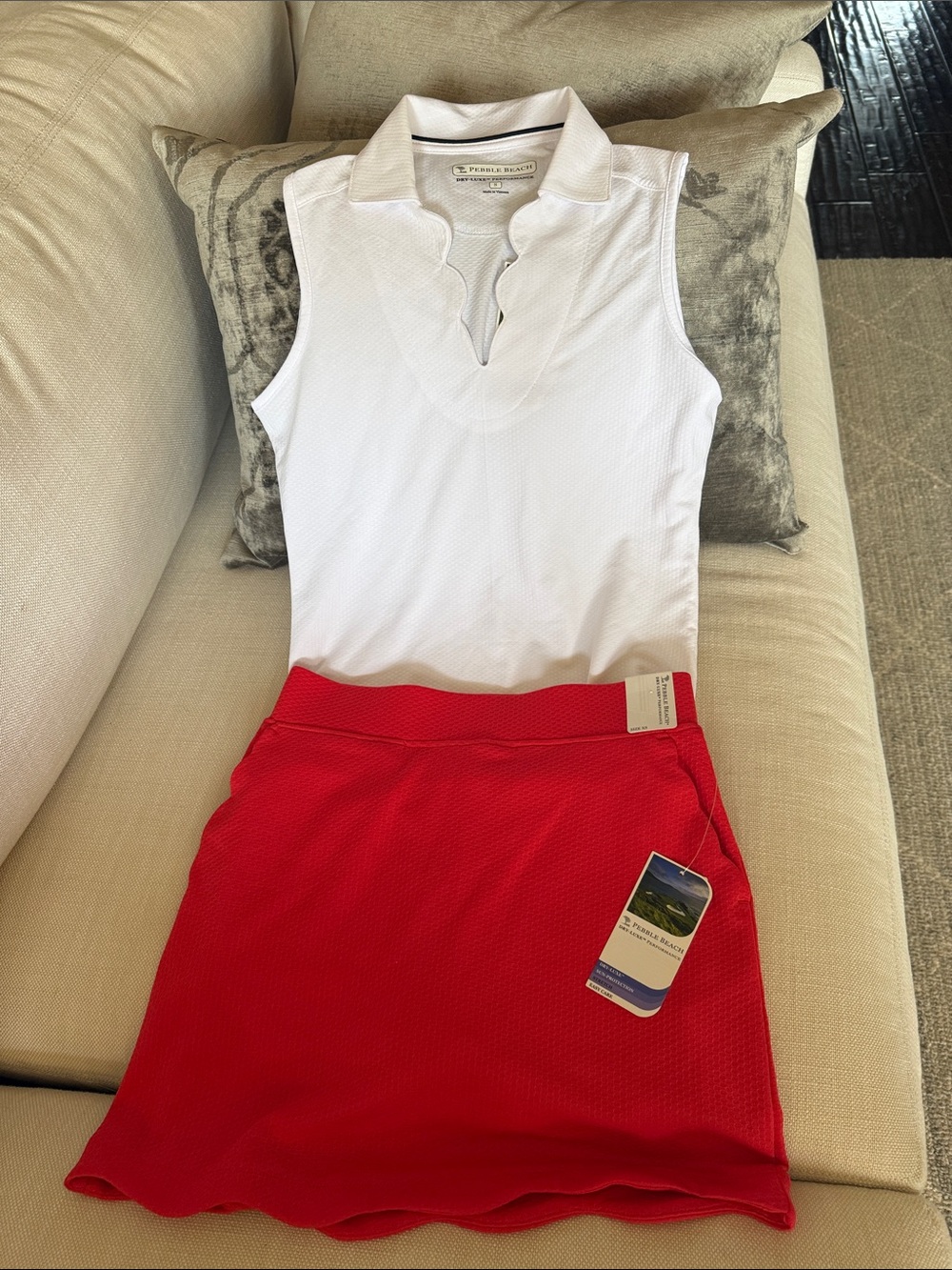 Pebble Beach Men’s White Sleeveless Performance Polo
